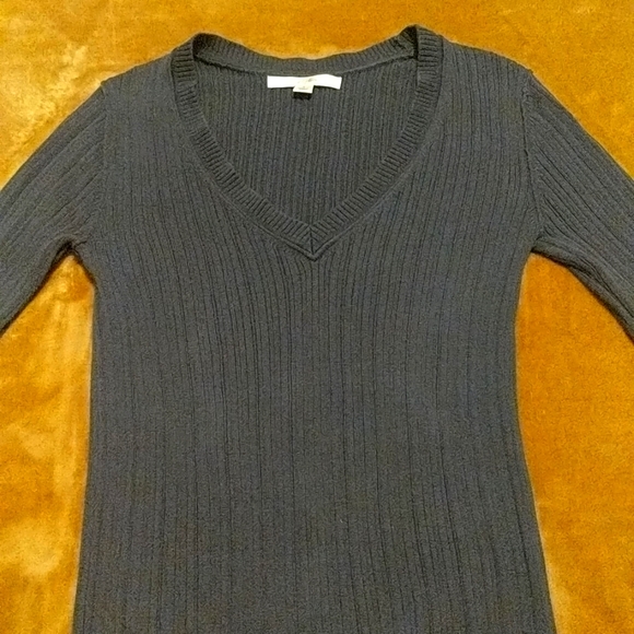 Vintage Old Navy Blue Ribbed Inside Out Sweater - Picture 2 of 11